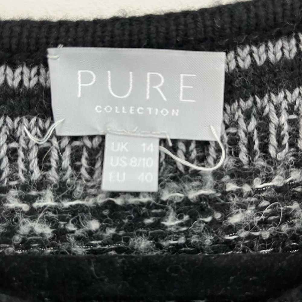 PURE Collection Sweater Cardigan Black Grey 8/10 - Picture 2 of 8